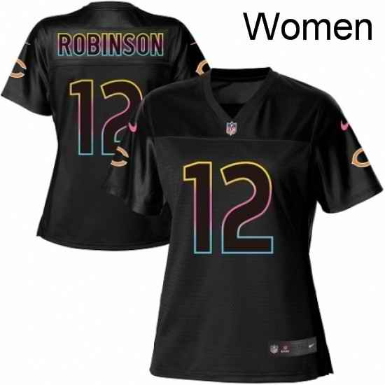 Womens Nike Chicago Bears 12 Allen Robinson Game Black Fashion NFL Jersey